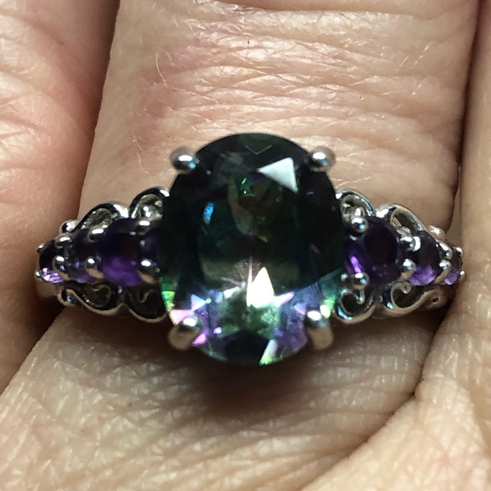Mystic Topaz & Amethyst Ring